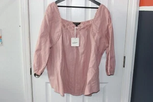 Davi and Dani Plus Size 2XL XX-Large Pink T-Shirt Lace Fringe - Picture 1 of 5