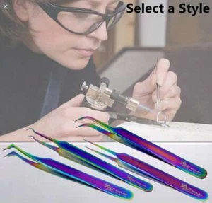 Pinzas de acero inoxidable multicolor taller reparación puntas finas alicates de precisión - Imagen 1 de 42