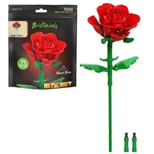 Brickcraft Bricktanicals RED ROSE Flower Brick Building Kit 71 Pieces New/Sealed - Picture 1 of 1