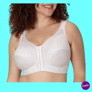 PLAYTEX Reggiseno Donna Chiusura Anteriore Flex Back, Bianco, UK 44E (EU 100E | US 44DDD) - Foto 1 di 5