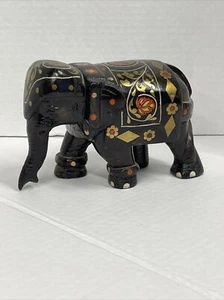 Arte popular tribal asiático africano India elefante tallado en madera de colección Ex. Estado - Imagen 1 de 7