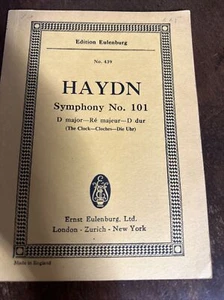 Sinfonía Haydn No. Mini partitura 101 en re mayor de la edición Eulenburg - Imagen 1 de 4