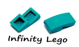 12 LEGO Turquoise Slope Curved 1 x 2 Brick (11477 17134) - 12 Pieces - Bild 1 von 1
