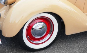 4X 14" WHITE WALL PORTAWALL TYRE INSERT TRIMS SET OF 4. FREE SHIPPING - Picture 1 of 14