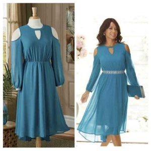 plus size 1X Celene Cold-Shoulder Dress by Midnight Velvet Company new - Picture 1 of 2