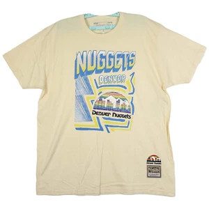 Denver Nuggets Mitchell & Ness XL XLarge Shirt Pastel Sketch Art Cream NWT - Picture 1 of 6