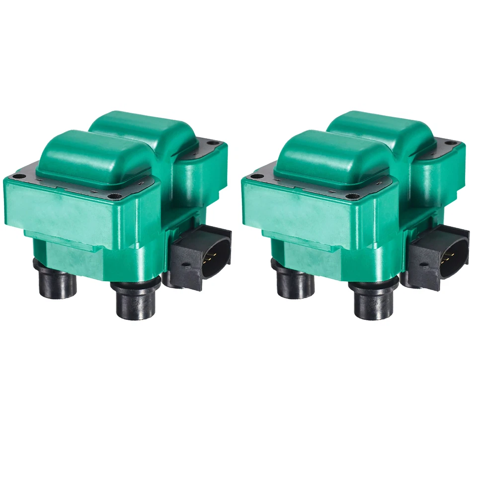(2) FD487 Green Ignition Coil For 1989-2003 Ford Escort ZX2 Coupe 2-Door 2.0L L4 - Image 1 of 1