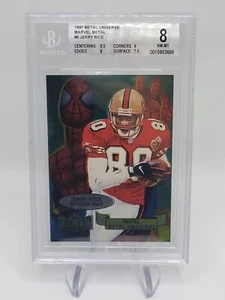 1997 Skybox Metal Universe Marvel Metal Jerry Rice / Spider-Man #6 BGS 8. - Picture 1 of 4