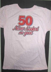 Ringspun para mujer talla XL, 50 ¡Nunca se vio tan bien! Camiseta rosa nueva sin etiquetas - Imagen 1 de 2