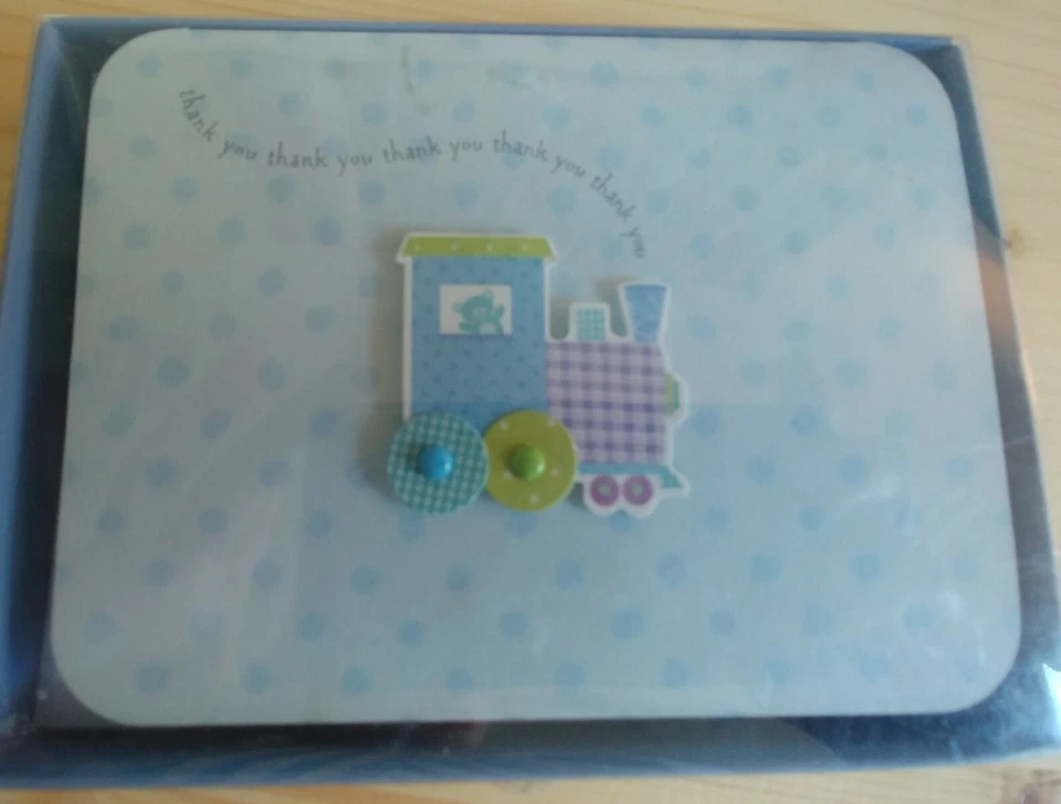 Sobres de tarjetas de notas American Greetings 3-D Thank You caja de tren Choochoo 8 Foto 1 de 3