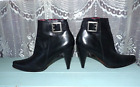 Vintage Donald Pliner Damen 10 Schuhe Stiefeletten schwarz Leder spitze Zehen