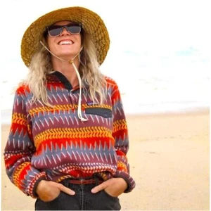 Patagonia Synchilla Snap T Fleece Pull Over Laughing Waters L Boho Geometric - Picture 1 of 7