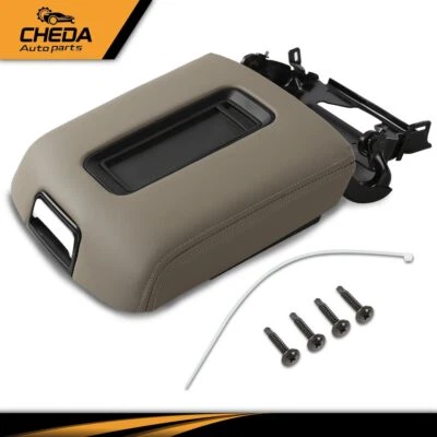 Tampa de apoio de braço console central marrom compatível com Chevrolet GMC Tahoe Yukon 2015-2019  - Imagem 1 de 4