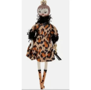 Robert Stanley stampa leopardata moda passerella ragazza signora bambola ornamentale natalizia - Foto 1 di 6