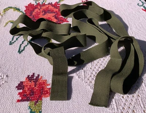 Army Green Strap 1 1/4" Wide by 9 Ft+ Possibly For Names & US Army Over Pockets - Picture 1 of 2