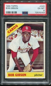 1966 Topps Baseball # 320 Bob Gibson (EX-MT) "Under-Graded" PSA 6 ++ - Picture 1 of 2