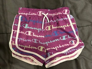 CHAMPION Shorts For Girls SIZE 7/8 Purple Lavender White Logo - Picture 1 of 3