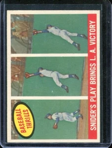 1959 Topps Baseball # 468 Snider's Play Brings L.A. Victoria (NM+) - Imagen 1 de 2