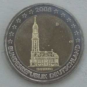 2 Euro Gedenkmünze Deutschland D 2008 Michel Hamburg unz. - Picture 1 of 1