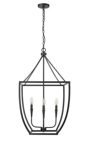 Matte Black Four Light Pendant from the Kelsey Collection - Picture 1 of 1