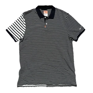 Nike Polo Shirt Mens L Black White Striped Color Block  Dri-Fit Golf AV4165-010 - Picture 1 of 13