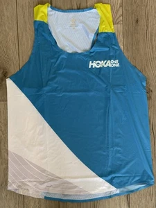 Hoka One One Singlet Herren Large Rabbit Running Race Tank Top blau weiß limette - Bild 1 von 11