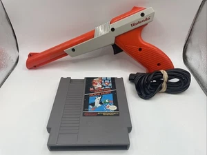 TESTED 1985 Nintendo NES Zapper Duck Hunt Orange + Mario Bros Duck Hunt Game - Picture 1 of 5