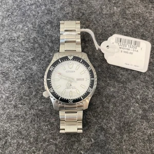 Citizen Automatic White Dial SS Day Date Divers Watch 44mm NY0150-51A - Picture 1 of 14