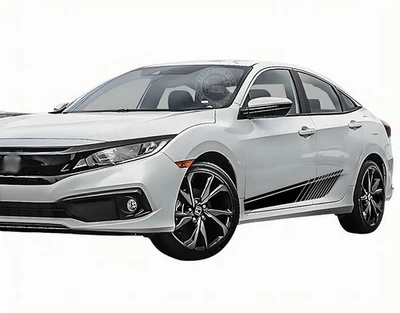 2 PIEZAS Calcomanías gráficas faldón lateral coche para Honda Civic Sport Racing a rayas Foto 1 de 4