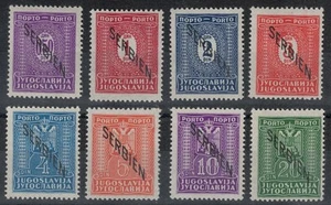 JUGOSLAVIA 1941 Segnatasse provvisori (SERBIEN) non emessi 8v MNH** - Imagen 1 de 1