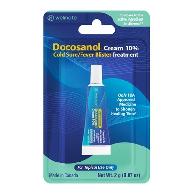 WELMATE Docosanol 10% Cream Cold Sore Treatment (Generic Abreva)  1 pk Exp 7/27 - Image 1 of 2