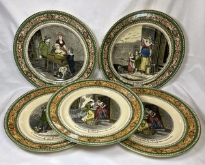 Vintage ATQ 1930’s Set Of 5 Adams “CRIES OF LONDON” 9” Salad Plates 9” - Picture 1 of 24