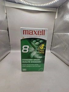 MAXELL Video Cassette STANDARD GRADE 4 Pack 8 hours EP/SLP Mode VHS VCR - Picture 1 of 4