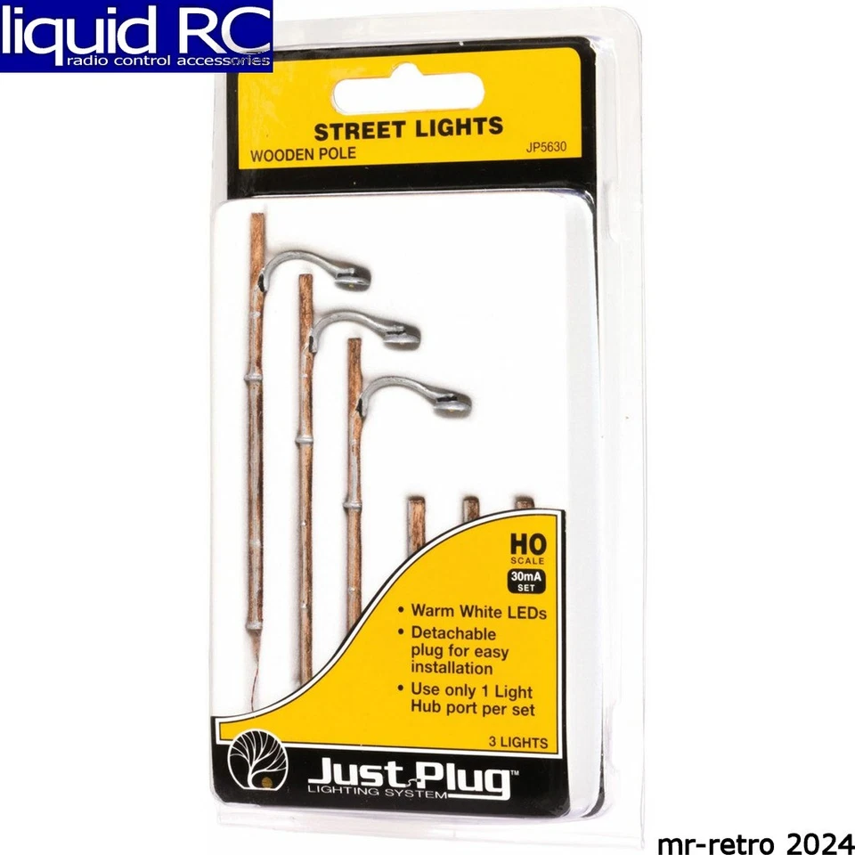 Luzes de rua Woodland Scenics JP5630 HO poste de madeira 3 - Imagem 1 de 1