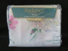 Radiance Tranquility Double Bed Sheet 4 pc Set Watercolor Vintage NOS