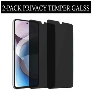 2 Pack Temper Glass Privacy Screen Protector For Moto G50 G30 G20 G10 E7i E22i - Picture 1 of 10