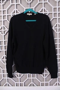 Peter Millar Sweater Mens L Black 100% CASHMERE Casual Preppy Business V-Neck - Picture 1 of 15