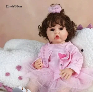 Reborn Baby 55cm Reborn Dolls Lifelike Silicone Baby Girl Cute Smiling Baby Doll - Bild 1 von 5
