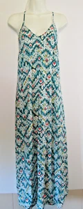 💖 Old Navy Womens Sz S Spaghetti Adj Strap Sundress Maxi Criss Cross - Picture 1 of 4