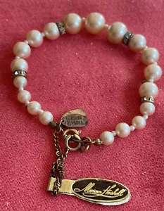 NWT Vintage Miriam Haskell Faux Pearl & Rhinestones Bracelet - Picture 1 of 3