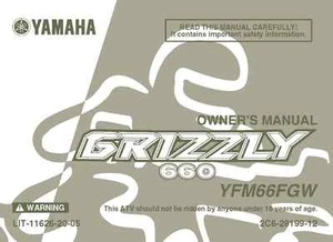 Yamaha Owners Manual Book 2007 Grizzly 660 YFM66FGW - Picture 1 of 12