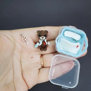Custom extremely micro Bear with accessories. Dollhouse miniature. Microtoysby - Picture 1 of 12