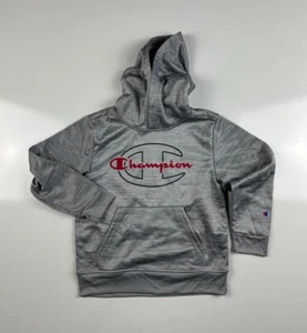 Boys CHAMPION Grey Heather Athletic Hoodie Size 6/7 - Picture 1 of 6