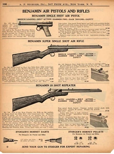 1935 Print Ad of Benjamin Model 177 Pistol 300 700 Air Rifle Pellet Gun - Picture 1 of 2