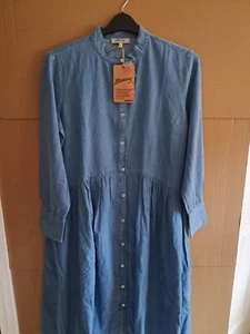 Mantaray blue chambray cotton midi shirt dress. UK 12. Never worn tagged - Picture 1 of 9