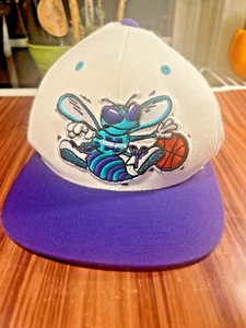 Charlotte Hornets Snapback Hat Mitchell & Ness Adjustable Purple Blue White NBA - Picture 1 of 10