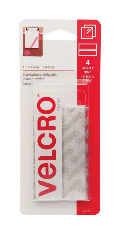 VELCRO 91327 PK 4 Strips Clear Fastener Holder