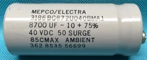 Mepco/Electra Capacitor 8700UF 40 VDC 50 Surge - Picture 1 of 4