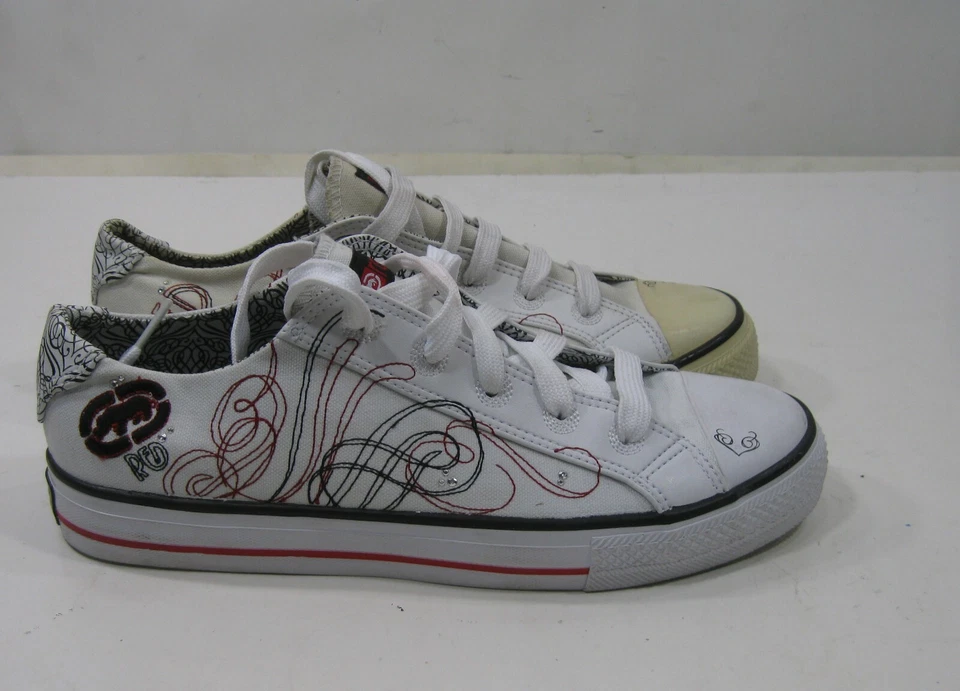 ZAPATOS TENIS RED MARC ECKO BLANCOS CON CORDONES MUJER EE. UU. Talla 8.5 Foto 1 de 4