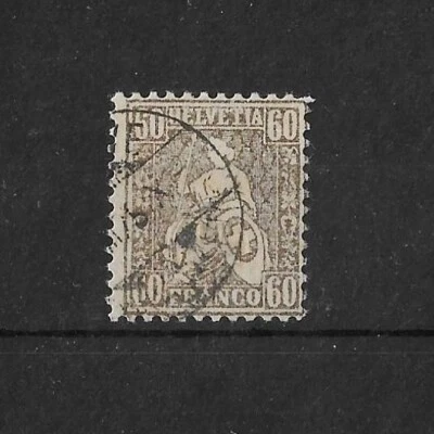 Suiza 1868 60c Sentado Helvetia SG60 Fino Usado Cat £550 Foto 1 de 2